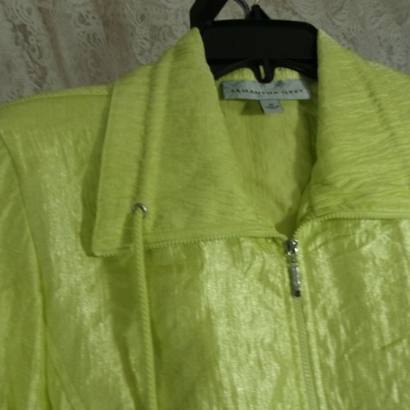 Samantha Gray Limonade Green Zip Front Jacket NWOT - Picture 2 of 2